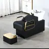 Cama para lavar cabelo de barbearia salão de beleza salão de beleza lavatório de cerâmica cama de enxágue sofá semi-reclinável estilo luxo leve cama para lavar cabelo