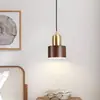 Lámpara Colgante Creativa de Madera de Nogal con Veta Vintage para Restaurante, Mesa de Comedor Estilo Wabi-Sabi de Mediados de Siglo, Barra de Comedor, Luz Colgante Comercial