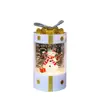 Bolsa de Regalo Redonda de Navidad Inyección de Agua Interior Personaje Luces de Viento Pequeñas Caja de Regalo Luminosa Arreglo de Escena Navideña Caja de Música Navideña