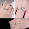 Anillo de diamantes de simulación de alta gama de seis garras para mujer, anillo de compromiso de moissanita para parejas, moda simple, anillo de boda al por mayor