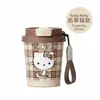 Copo térmico da série Sanrio para mulheres, copo mini fofo com canudo para casais, caneca de café de uso duplo para o escritório