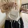 Bolsa de Ombro Duplo com Laço Doce Feminina 2026 Nova Tendência Fashion Bonita Mochila Estilo Coreano Versátil Bolsa de Mão tipo Balde
