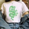 Camiseta suelta de manga corta para mujer, primavera y verano 2023, estilo chino, estampado de dragón, manga corta, camiseta para mujer, cuello redondo