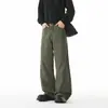 Pantalones Cargo Plegados Retro Sueltos para Hombre, Pantalones Largos Acampanados Trendy Desestructurados de Primavera y Otoño, Pantalones Casuales para Pareja, Lavados