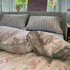 Conjunto de Quatro Peças de Fio Duplo com Borda de Concha Classe A Algodão Lavado Puro Macio e Sedoso Lençóis de Cama Capa de Edredom Cama Lençóis de Cama Conjunto de Três Peças Solteiro para Dormitório 4