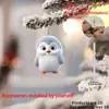 Colgante adorno transfronterizo nuevo estilo blanco interior de coche espejo retrovisor colgante pingüino lindo llavero plano acrílico