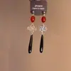 Brincos de Saia com Diamante Rosa Estilo Étnico de Nicho de Luxo Exótico Brincos Estilo Festa Brincos Femininos 2025 Novo