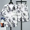 Traje Nuevo para Hombre de Hawái Transfronterizo Europeo y Americano Amazon Camisa de Manga Corta de Color Sólido para Playa para Hombre de Dos Piezas