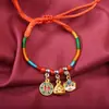 Pulsera de Cuerda Colorida del Festival del Bote del Dragón Pulsera Pequeña de Zongzi Cuerda para la Muñeca Joyería para el Primer Duanyang de los Niños Cuerda de Hilo Colorido Tejida a Mano Tendencia Nacional