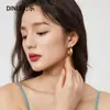 Brincos de Agulha de Prata S925 Cor Sólida Estilo Retrô de Hong Kong Brincos de Clipe Elegantes Cor Fosca Versáteis para o Trabalho e Uso Diário