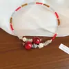 Nuevo collar de jade con flor de loto y cuentas estilo chino, moderno y único, versátil y de nicho, con un toque de alta gama y elegante, al por mayor