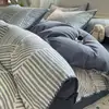 Conjunto de quatro peças de algodão escovado espesso de qualidade premium, conjunto de lençóis de algodão puro, conjunto de três peças, lençol com elástico 1.8m para cama, estilo inverno