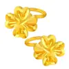 Brincos de Trevo de Quatro Folhas em Ouro de Areia Vietnamita de Boutique para Mulheres Design Simples de Temperamento Brincos Joias Presente para Namorada
