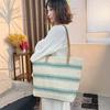 Bolsa de Mão Casual Francesa de Grande Capacidade Tecida Estilo Floresta 2025 Verão Praia Palha Tote de Axila