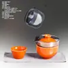 Juego de Té Portátil para Viajes al Aire Libre Yue Rui con Una Tetera y Dos Tazas, Varios Juegos de Té Personalizados Portátiles Antiescaldado y Fáciles de Guardar para Coche