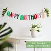 Decoração de Bunting de Feltro Estilo Coreano para Festa de Aniversário, Montagem de Cena para Porta-Malas, Bandeirinhas Penduradas para Jardim de Infância, Faixas e Serpentinas