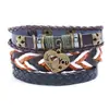 Estilo Étnico Transfronterizo Más Vendido Joyería de Mano Corazón de Melocotón Set para Hombre Cordón de Cuero Pulsera Hecha a Mano con Cuentas Fuente de Suministro