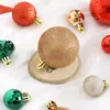 Nuevo juego de 72 esferas de Navidad, estrella para la punta del árbol con purpurina electroplateada, colgante de decoración navideña, venta al por mayor de esferas de Navidad