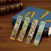 En stock Marcapáginas Metálico Hueco Pintura al Óleo Wen Chuang Pintura Famosa Estudiante Regalo Conmemorativo Creativo Marcapáginas con Borla a Figura