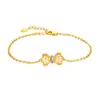 Pulsera de Plata de Ley 925 con Lazo Hueco para Mujer, Accesorio de Joyería de Pulsera de Zirconia Estilo de Alta Gama de Nicho