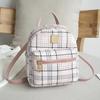 Mochila 2025 Moda Nova Clássica Xadrez Mochila Casual Versátil Bolsa de Mão Ombro Único Transversal Bolsa Feminina Tendência