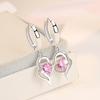 Aretes de diamantes de simulación de transmisión en vivo para mujer, amor ins, aguja de plata esterlina S925, micro incrustación de seis garras, aretes de diamantes de alto carbono