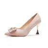 8599A-166 Sapatos de Casamento Salto Alto Sapatos de Casamento Vestido de Casamento Feminino Quadrado de Duas Formas Fivela Strass Alto Padrão Sapatos de Casamento para Noiva