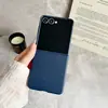 Adecuado para Samsung Z Flip7 Funda de Cuero Magnético para Teléfono Móvil Plegable Todo Incluido Color Puro Cuero Funda Trasera Protectora Todo Incluido