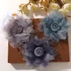 Principios de Primavera Dulce Organza Teñido Degradado Floral Rosa Clip para el Cabello DIY Goma para el Cabello Accesorios para el Cabello de Mujer Adornos Florales
