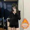 Moletom Jimo Slim Fit para Mulheres 2026 Outono Novo Cardigã com Capuz Top Jaqueta com Zíper Feminina com Lã Roupa para Yoga