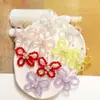 Estilo Pastoral Linda Flor de Perla Seda Retorcida Cristal Mariposa DIY Hecho a Mano Pin Lateral Accesorios para el Cabello Tocado Zapatos Accesorios de Flor
