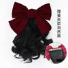 Peluca para niños cola de caballo corta volumen rizado cola de caballo lazo nudo cola de caballo lindo accesorios para el cabello de princesa accesorios para la actuación cabello