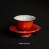 Juego de Té Kung Fu Beixi Tang Color Miel Esmaltado: Gaiwan Individual de Cerámica, Tetera Antiescaldado, Taza de Anfitrión y Bandeja para Tetera
