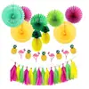 Amazon AliExpress de ultramar para banderín de papel de flamenco piña abanico de papel flor traje traje de decoración de escena de cumpleaños