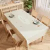 Mantel Color Crema, Lavable, Impermeable, Resistente al Aceite, Inodoro, Lujo Ligero, Tacto de Alta Gama, Mantel para Mesa de Café y Escritorio de PVC, Cubierta de Mesa