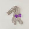 Meia-calça infantil atacado novo versátil cor sólida agulha dupla calças infantis arco pastoral meninas meia-calça