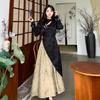 Nuevo vestido de manga larga de dos piezas falsas estilo chino Otoño Nuevo diseño de ambiente elegante para chica gordita vestido midi adelgazante para mujer