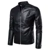 Chaqueta de cuero para hombre con cuello alto tipo cárdigan, chaqueta de moto, abrigo de primavera para hombre estilo europeo y americano, comercio exterior de Amazon, venta al por mayor