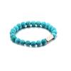 Pulsera de cuentas de piedra volcánica de acero inoxidable con letras, cuentas esmeriladas, turquesa blanca, regalo para pareja, pulsera de cuentas