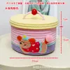 Cuerda de Algodón Tejida Ins Hogar Lindo Creativo Sala de Estar Dormitorio Cesta de Almacenamiento para Casa Pequeña con Tapa Cesta Decorativa Multifuncional