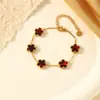 Pulseira de Trevo de Cinco Folhas Dopamina Dupla Face Versão Alta Transfronteiriça Luxo Leve Simples Senso Avançado 18k Não Desbota Cor Joga