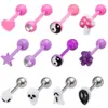 Barra para piercing de cuerpo humano transfronteriza, piercing acrílico para la lengua, acero inoxidable, joyería de Halloween, adornos perforados para la lengua al por mayor