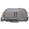 Bolso Cruzado para Mujer Bolso Clutch de Doble Cremallera Nuevo Patrón Lichi Bolso de Hombro Elegante Bolso de Muñeca Simple para Combinar con Todo Bolso para Teléfono Móvil