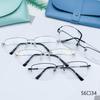 Tienda de gafas venta rápida aleación de memoria montura grande para hombre montura de gafas de negocio al por mayor cuadrada media montura presbicia miopía Buda