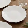 Prato Branco de Cerâmica de Fábrica Prato de Jantar Doméstico Simples Alta Qualidade Prato para Bife Pancagliette Prato de Disco Plano de 10 Polegadas