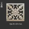 Cuadrado cuadrado flor flor pieza madera maciza estilo calcomanía tablero de flores madera cuadrada tallado en madera flor tallado hueco flor pieza decoración de muebles