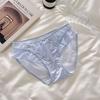 Calcinha de renda doce estilo japonês para meninas, sexy, pura desejo, malha, bem-comportada, com babados, contraste, respirável, cintura média