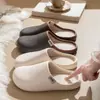 Pantuflas de Algodón Impermeables con Puntera de PU para Mujer, Hogar, con Terciopelo Plus, Engrosadas, Antideslizantes, Resistentes al Desgaste, de Interior, para Pareja, Algodón Cálido, Hombre