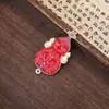 Novo Ornamento Pendente de Bordado Dupla Face de Abóbora e Cavalo em Brocado Song Estilo Chinês DIY Pulseira Pingente Acabado Acessório Venda por Atacado