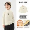 Camiseta Masculina de Manga Longa Estilo Europeu com Gola Meia-Alta, Camada Base para Outono e Inverno 2026, Nova Roupa para Bebês e Crianças Pequenas, Roupa de Outono